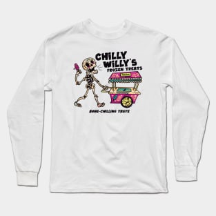 Chilly Willy's Frozen Treats // Funny Day of the Dead Sugar Skull Long Sleeve T-Shirt